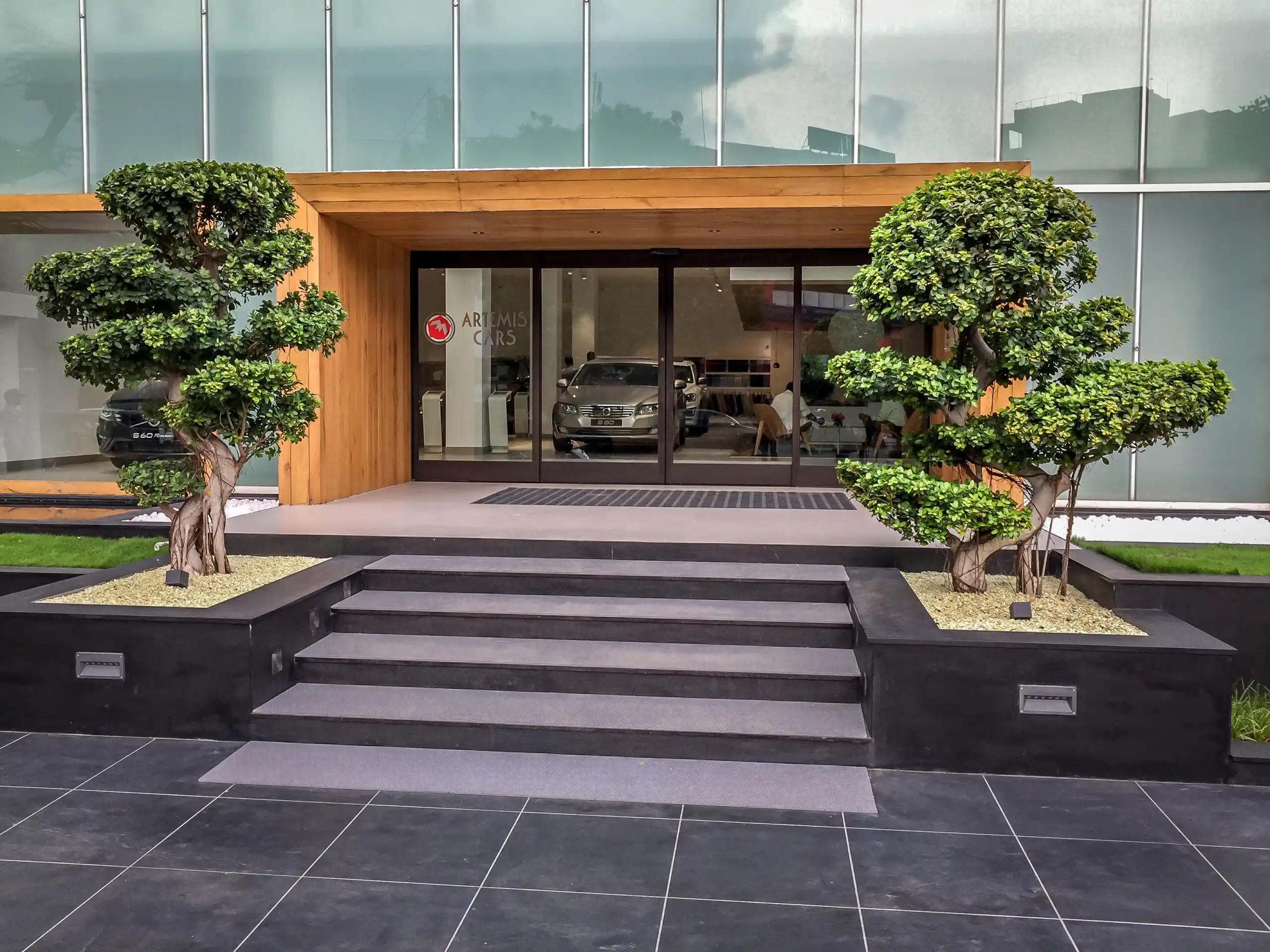 Modern Volvo car showroom on GST road, Nandam in Chennai.