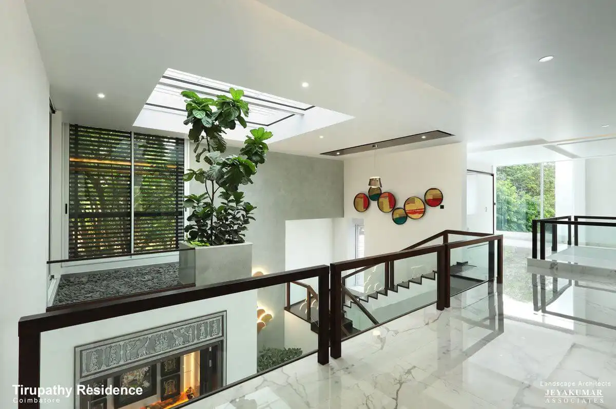 Landscape for a contemporary house with unlimited views to landscape.