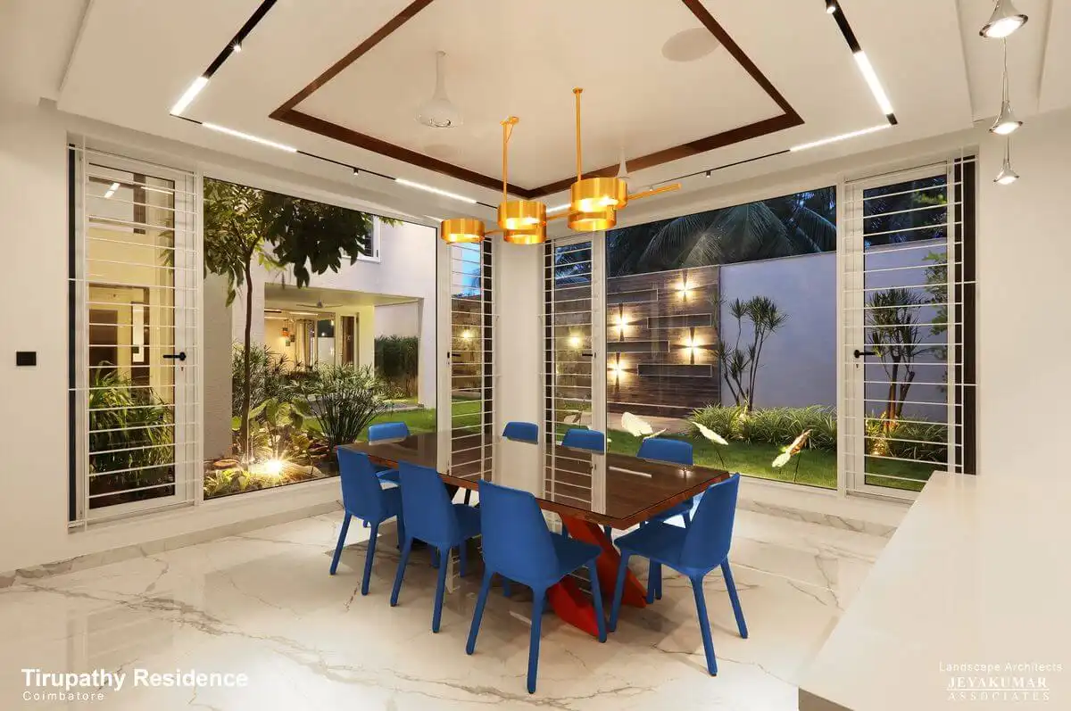 Landscape for a contemporary house with unlimited views to landscape.