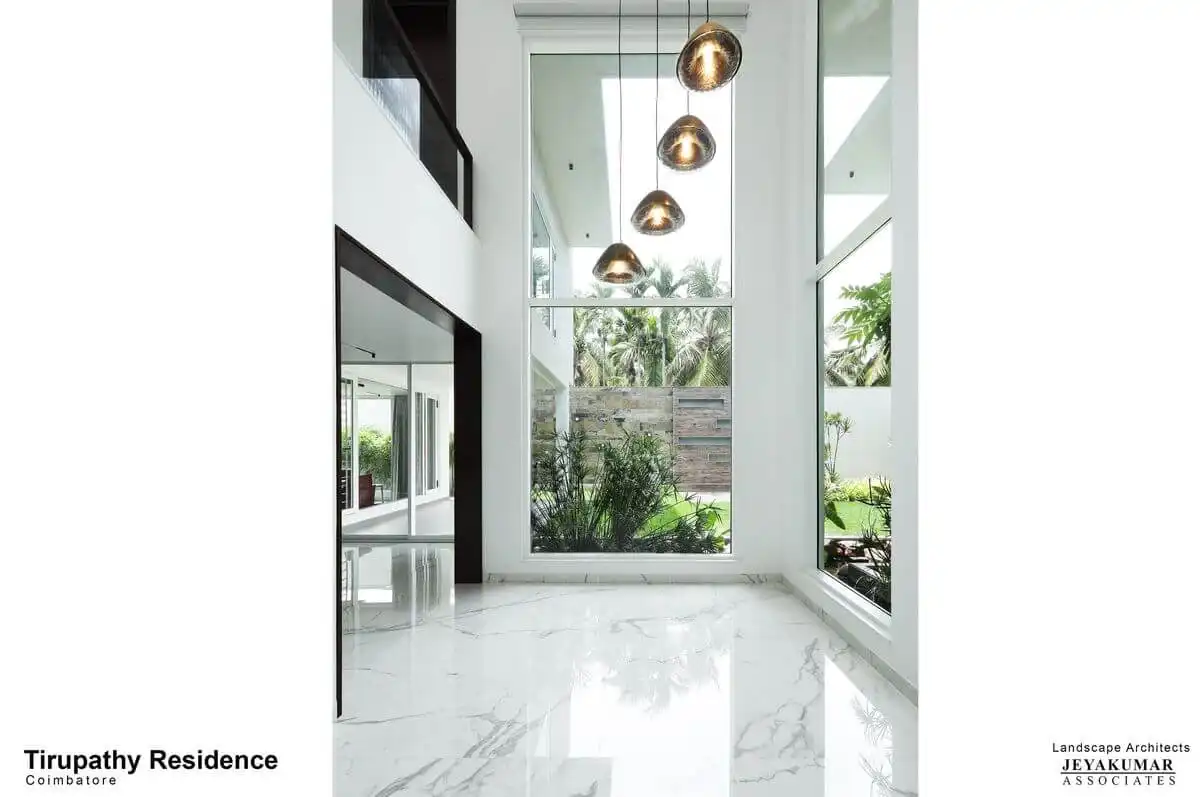 Landscape for a contemporary house with unlimited views to landscape.